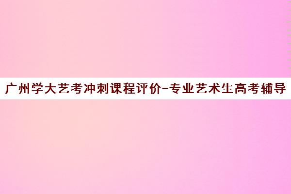 广州学大艺考冲刺课程评价-专业艺术生高考辅导