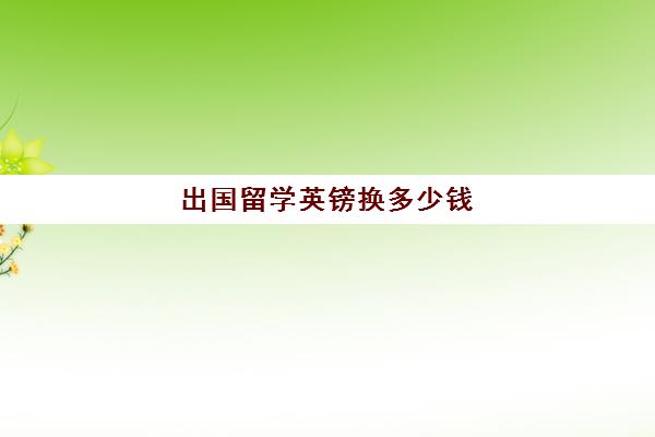 出国留学英镑换多少钱(英国留学交学费要换成英镑吗)