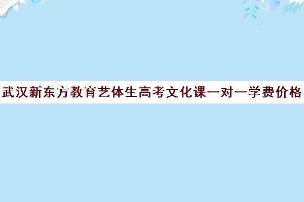 武汉新东方教育艺体生高考文化课一对一学费价格表（新东方艺考文化课学费多少）