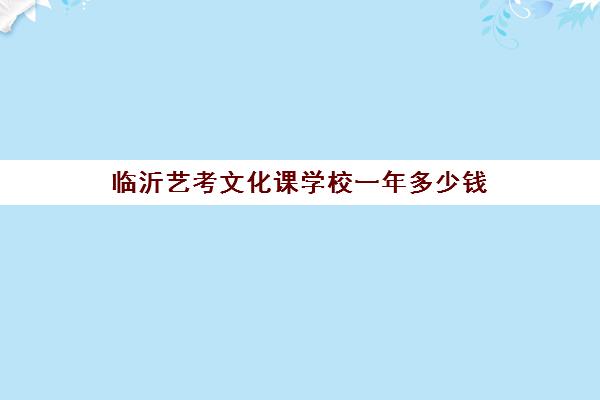 临沂艺考文化课学校一年多少钱(临沂艺校可以考哪些大学)