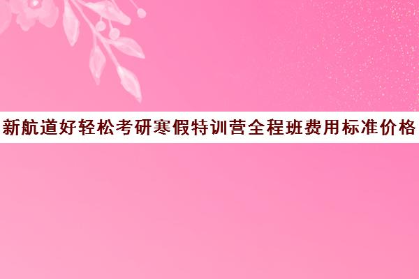 新航道好轻松考研寒假特训营全程班费用标准价格表（广州新航道好轻松考研）