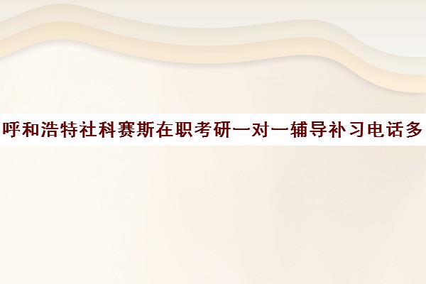 呼和浩特社科赛斯在职考研一对一辅导补习电话多少