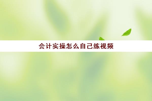 会计实操怎么自己练视频(零基础学会计自学视频免费)