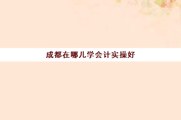 成都在哪儿学会计实操好(如何学好会计)