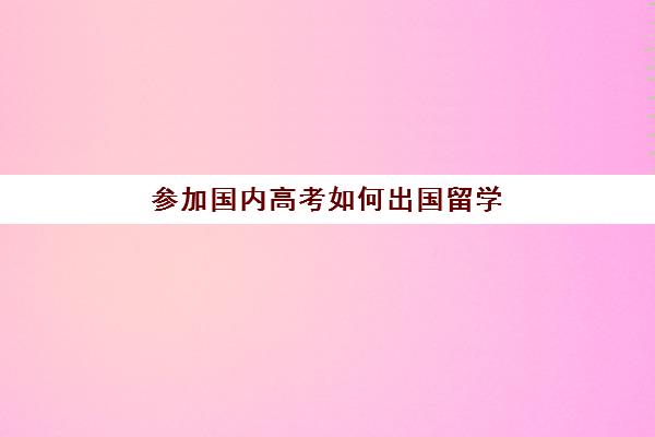 参加国内高考如何出国留学(高考完可以出国留学)