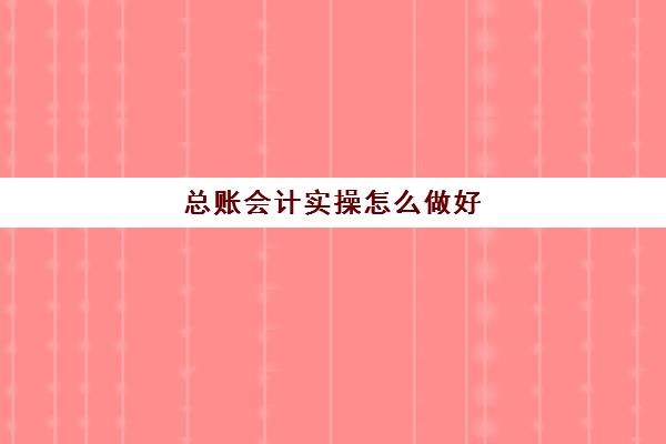 总账会计实操怎么做好(总账的日常工作记账流程)