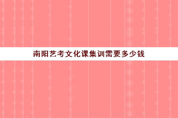 南阳艺考文化课集训需要多少钱(河南最好的艺考培训学校)