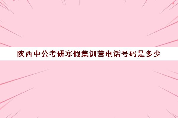 陕西中公考研寒假集训营电话号码是多少(考研半年集训营哪家好)