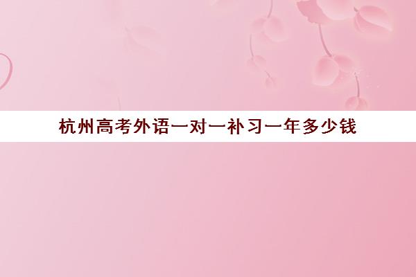 杭州高考外语一对一补习一年多少钱