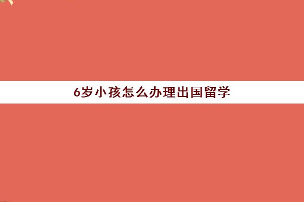 6岁小孩怎么办理出国留学(12岁出国留学需要哪些条件)