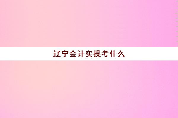 辽宁会计实操考什么(考完初级会计证书不会做账)