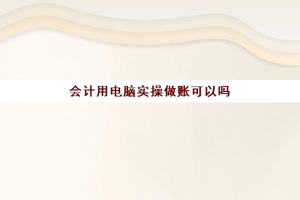 会计用电脑实操做账可以吗(会计做账流程新手必看)