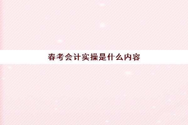 春考会计实操是什么内容(春考计算机考什么)