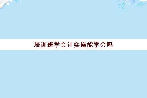 培训班学会计实操能学会吗(报会计培训班费用一般要多少)