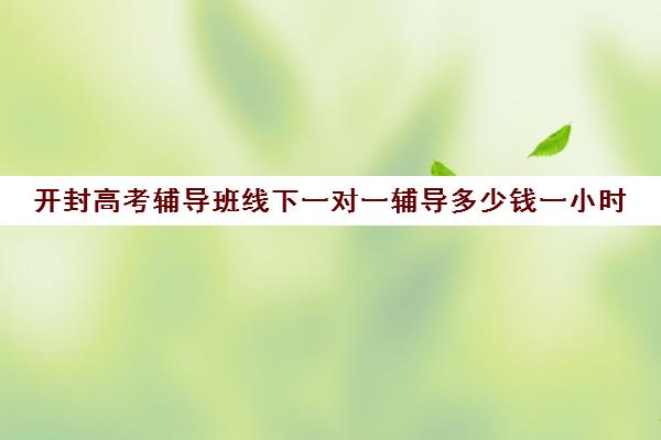 开封高考辅导班线下一对一辅导多少钱一小时(开封一对一补课的费用)