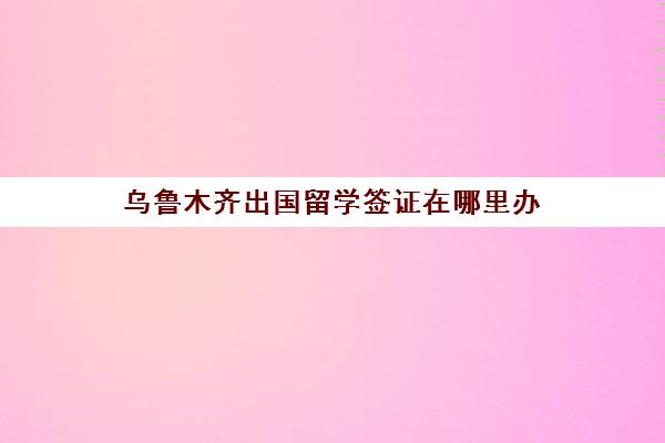 乌鲁木齐出国留学签证在哪里办(乌鲁木齐出国留学中介机构)