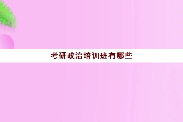 考研政治培训班有哪些(考研政治教材有哪些)