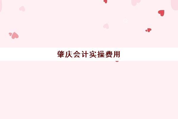 肇庆会计实操费用(肇庆一技一年学费多少)