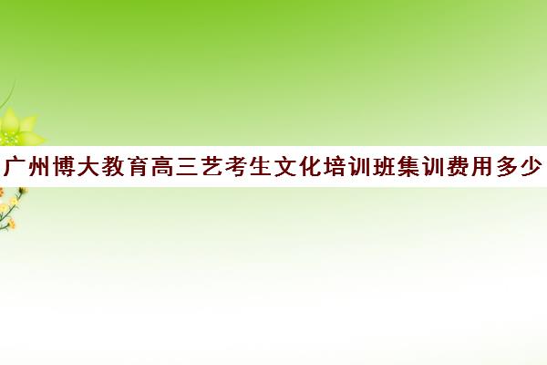 广州博大教育高三艺考生文化培训班集训费用多少钱(播音艺考培训班)