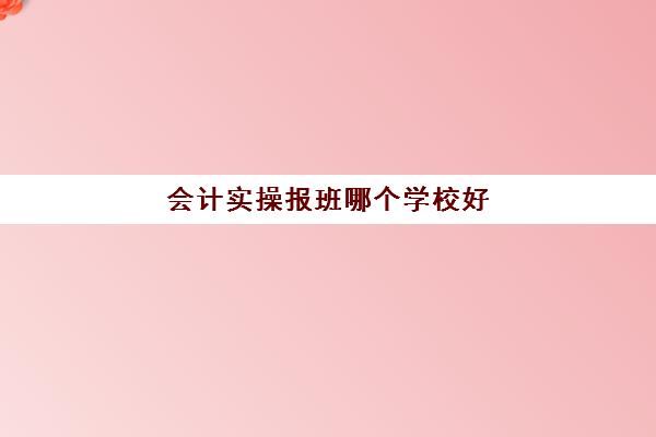 会计实操报班哪个学校好(会计培训学校机构排名)