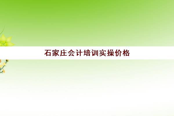 石家庄会计培训实操价格(会计培训班出来好找工作吗)