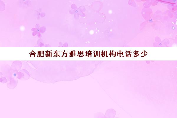 合肥新东方雅思培训机构电话多少(合肥新东方雅思托福)