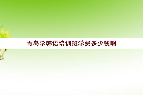 青岛学韩语培训班学费多少钱啊(报一个韩语培训班要多少钱)