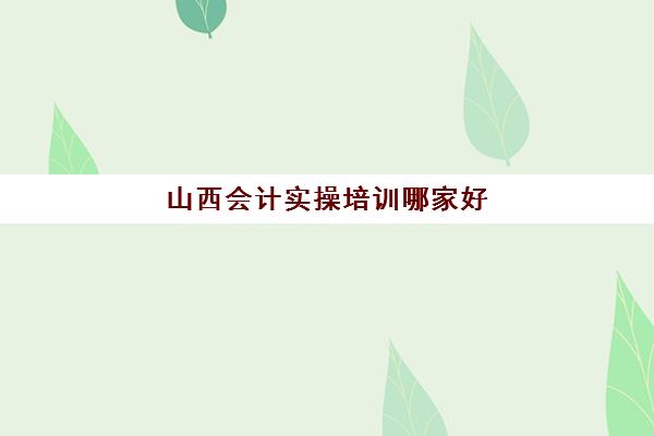 山西会计实操培训哪家好(会计培训班要多少钱)