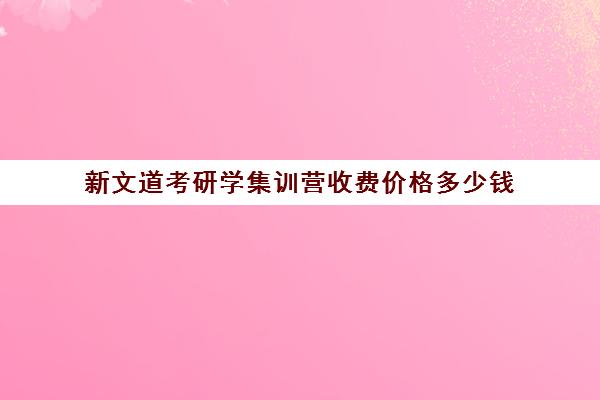 新文道考研学集训营收费价格多少钱（新文道考研机构地址在哪）