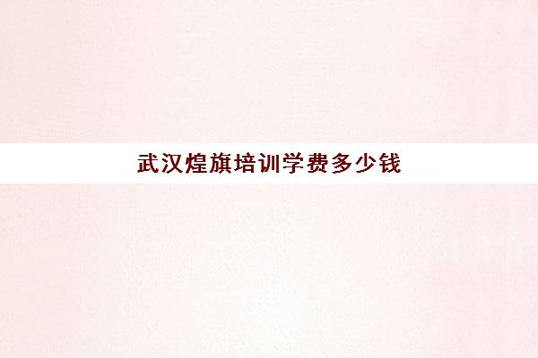 武汉煌旗培训学费多少钱(煌旗公司简介)