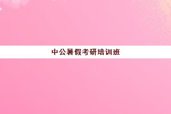 中公暑假考研培训班(中公考研集训营怎么样)