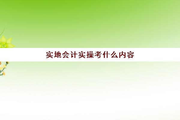 实地会计实操考什么内容(会计实务实训)