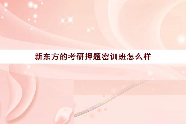 新东方的考研押题密训班怎么样(新东方考研班一般多少钱)