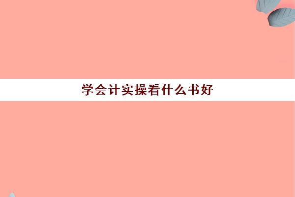 学会计实操看什么书好(会计入门自学书籍)