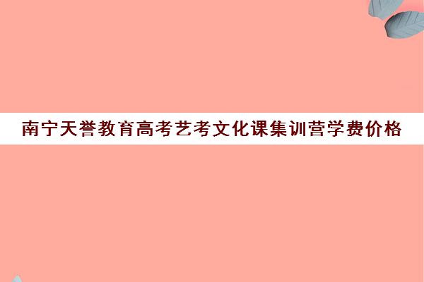 南宁天誉教育高考艺考文化课集训营学费价格（广西艺考培训机构排行榜前十）