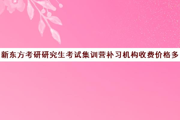 新东方考研研究生考试集训营补习机构收费价格多少钱