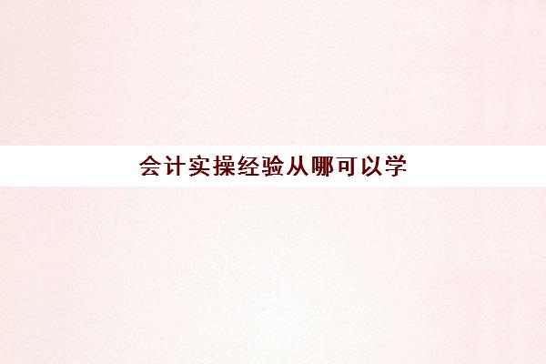 会计实操经验从哪可以学(基础会计主要学什么)