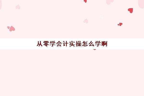 从零学会计实操怎么学啊(如何学好会计)