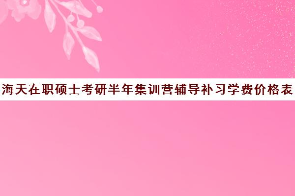 海天在职硕士考研半年集训营辅导补习学费价格表