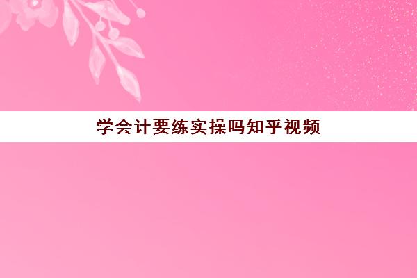 学会计要练实操吗知乎视频(0基础学会计需要学多长时间)