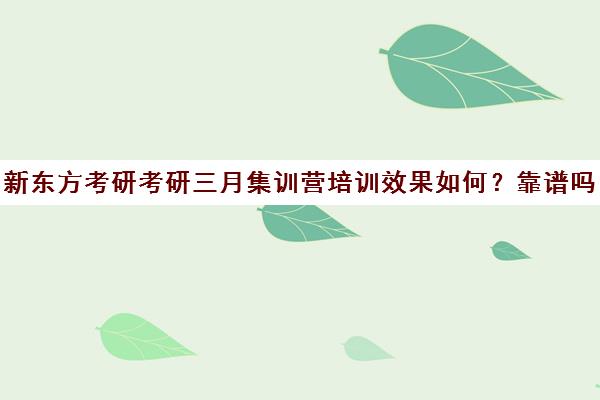 新东方考研考研三月集训营培训效果如何？靠谱吗（新东方考研全年集训营）