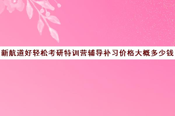 新航道好轻松考研特训营辅导补习价格大概多少钱