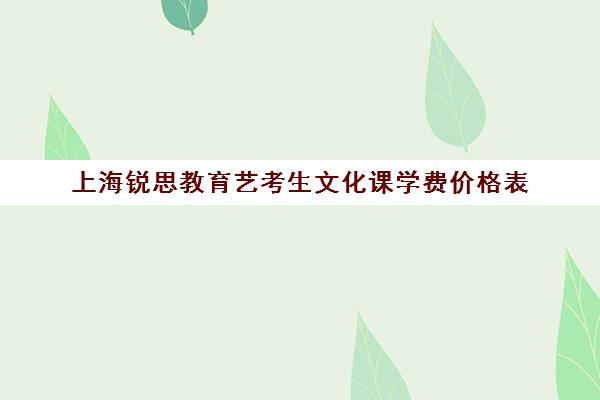 上海锐思教育艺考生文化课学费价格表（上海艺考画室排名）