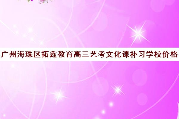 广州海珠区拓鑫教育高三艺考文化课补习学校价格多少钱