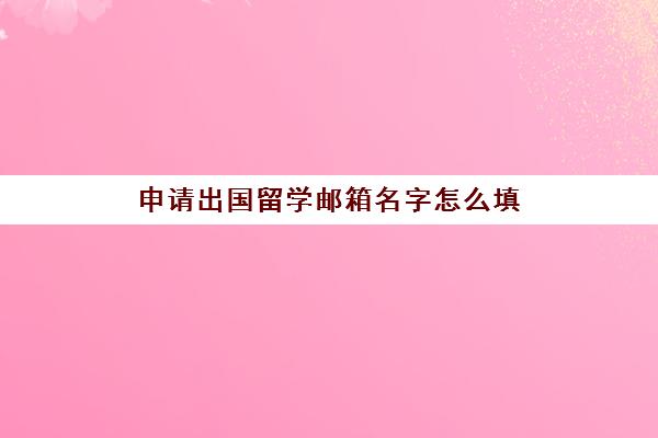 申请出国留学邮箱名字怎么填(安全邮箱怎么填)