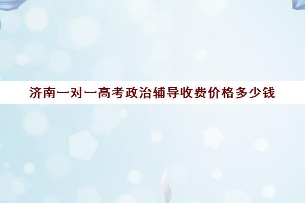 济南一对一高考政治辅导收费价格多少钱(济南最好高中正规培训机构)