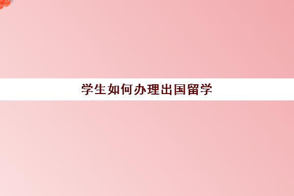 学生如何办理出国留学(如何申请出国留学的步骤)