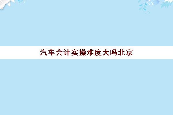 汽车会计实操难度大吗北京(汽车行业财务好做吗)