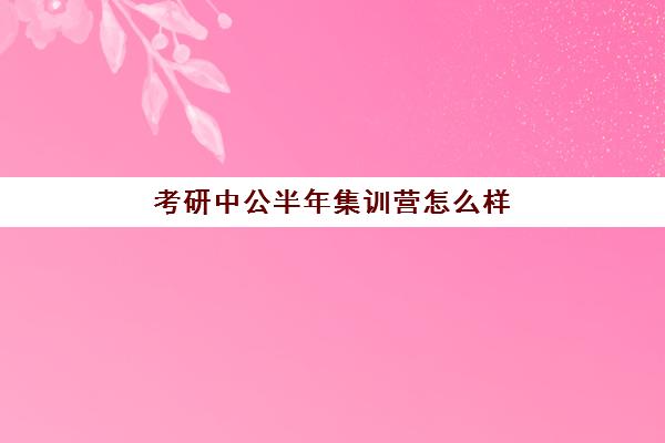 考研中公半年集训营怎么样(考研半年集训营哪家好)