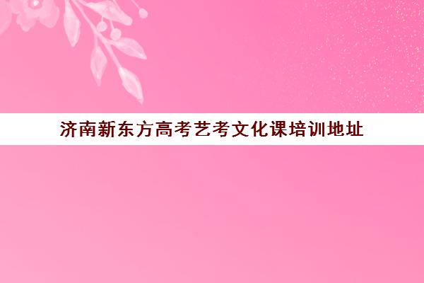 济南新东方高考艺考文化课培训地址(济南大智艺考文化课辅导怎么样)